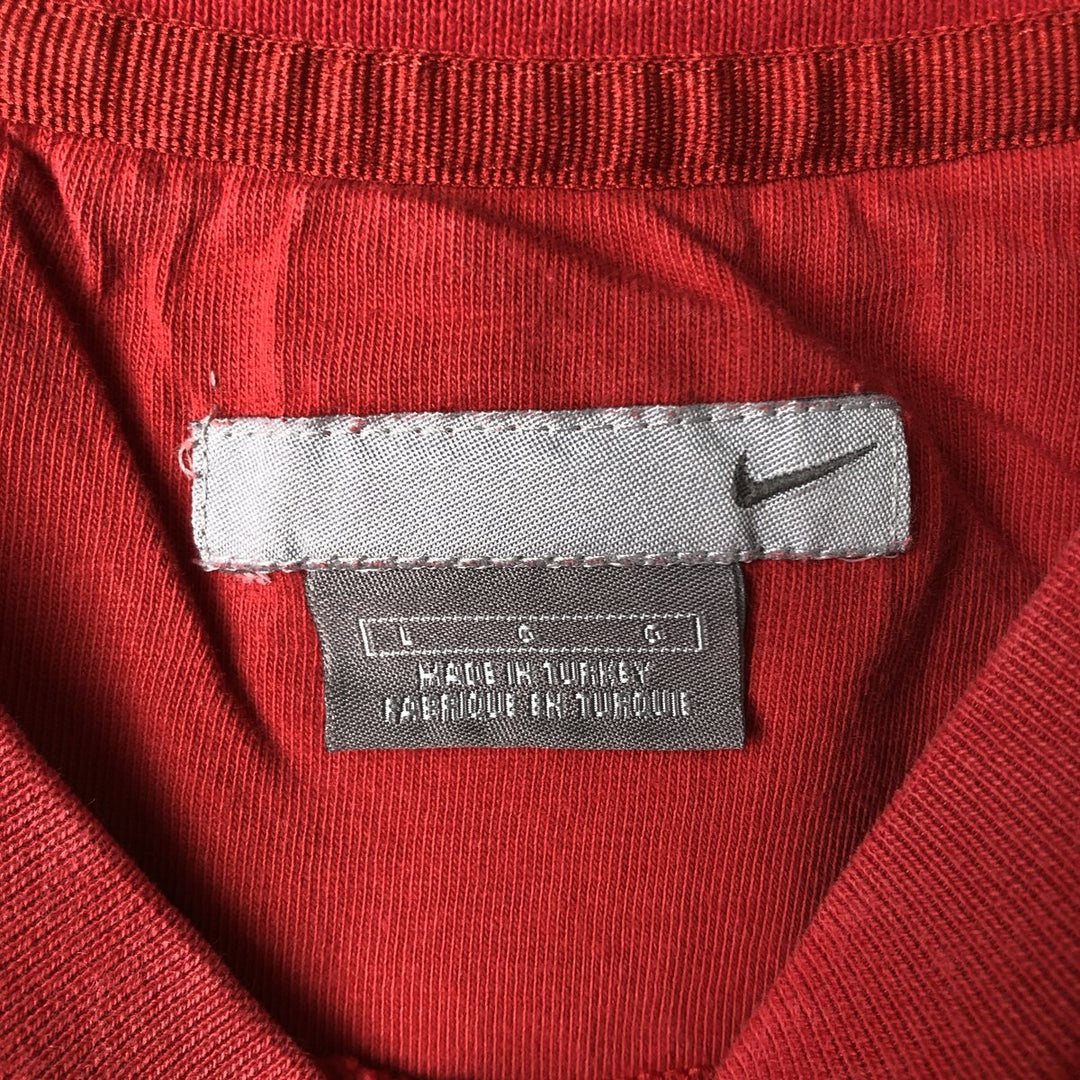 00'S Nike One Point Logo Sweatshirt Trainer Men's L size cotton red type Vintage Second Hand