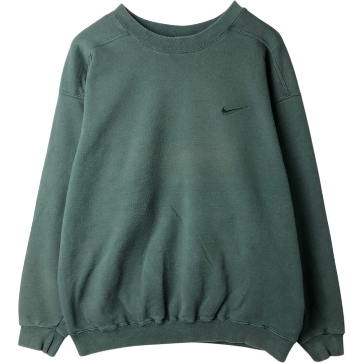 90s~00'S Nike One Point Logo Sweatshirt Trainer Made in USA Men's L Size Vintage cotton green type Vintage Second Hand