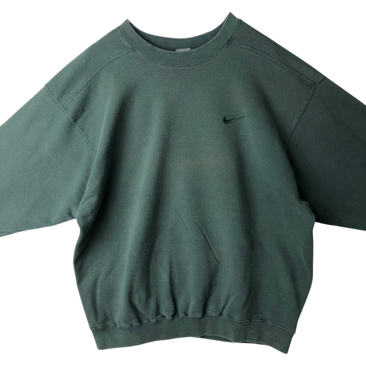 90s~00'S Nike One Point Logo Sweatshirt Trainer Made in USA Men's L Size Vintage cotton green type Vintage Second Hand