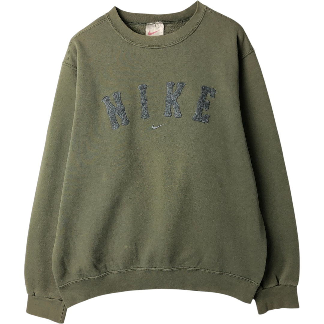 Vintage 90'S Nike logo sweatshirt, Made in USA, Men's size M cotton green type Vintage Second Hand