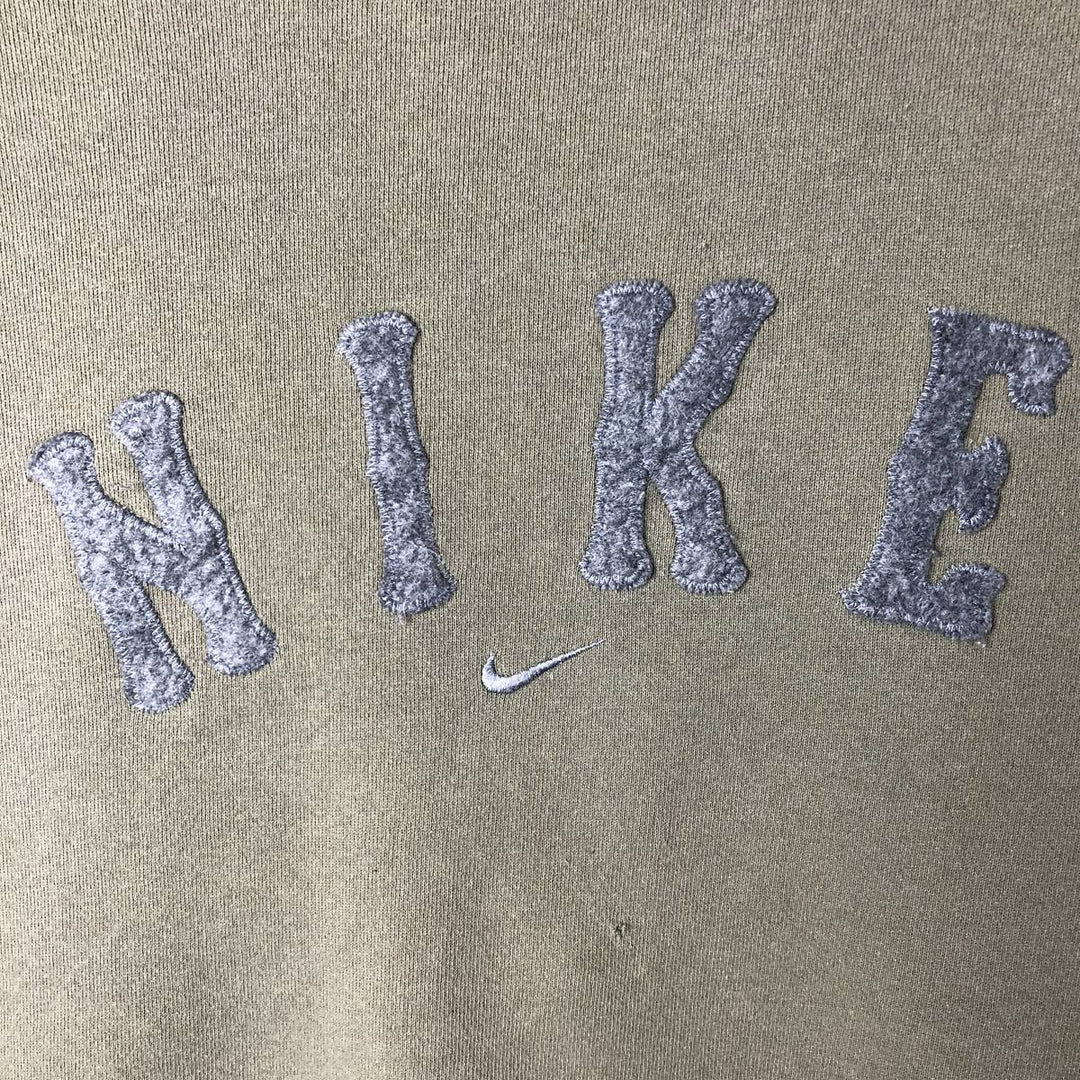 Vintage 90'S Nike logo sweatshirt, Made in USA, Men's size M cotton green type Vintage Second Hand