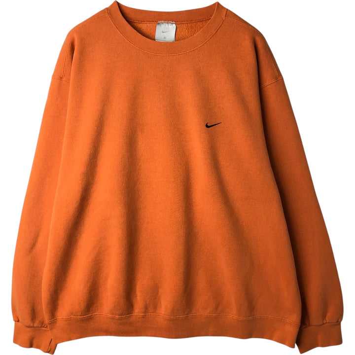 90s-00'S Nike One-Point Logo Sweatshirt, Made in USA, Men's XL equivalent, Vintage cotton orange type Vintage Second Hand