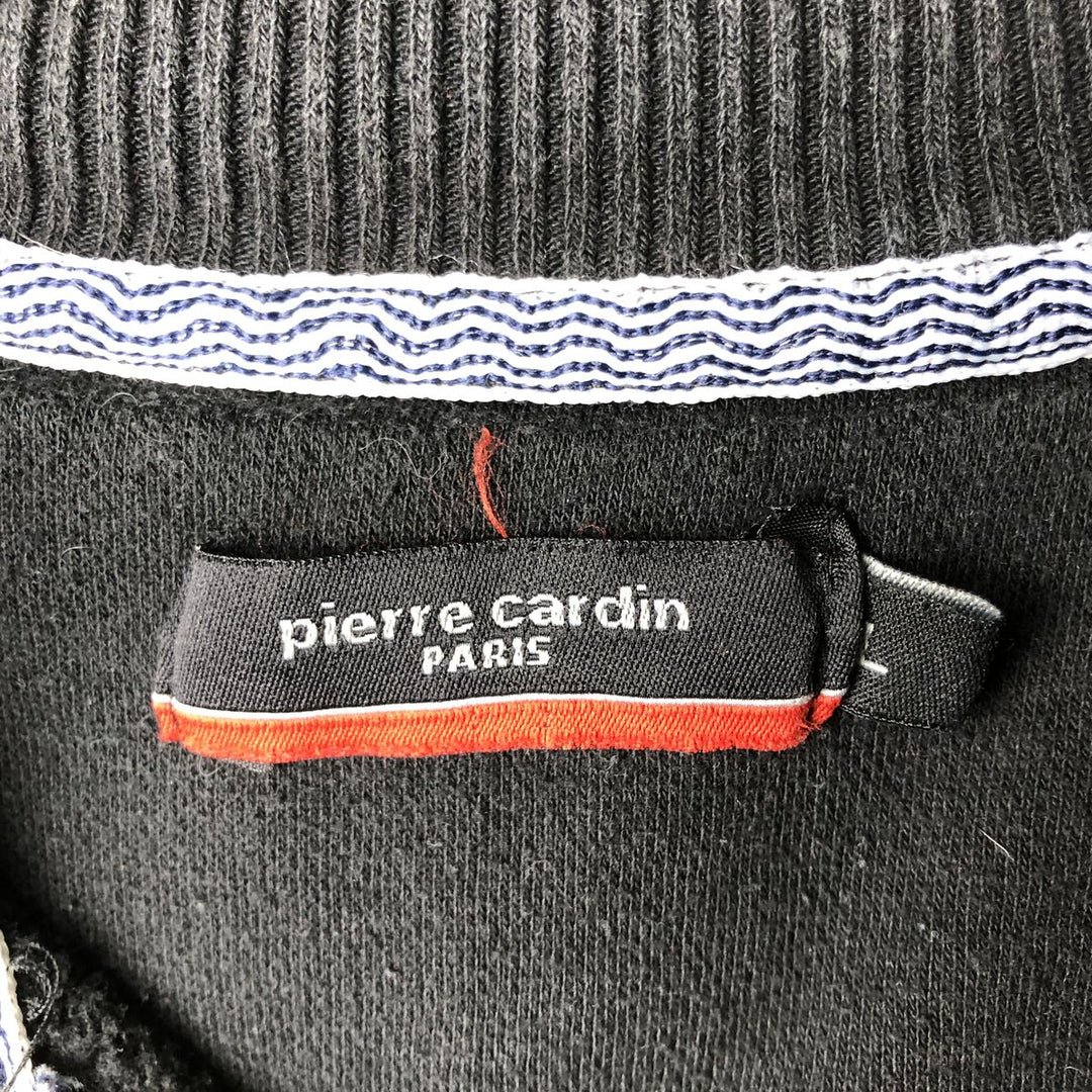 Pierre Cardin Half-Zip Sweatshirt (Men's Size L) polyester black type Vintage Second Hand