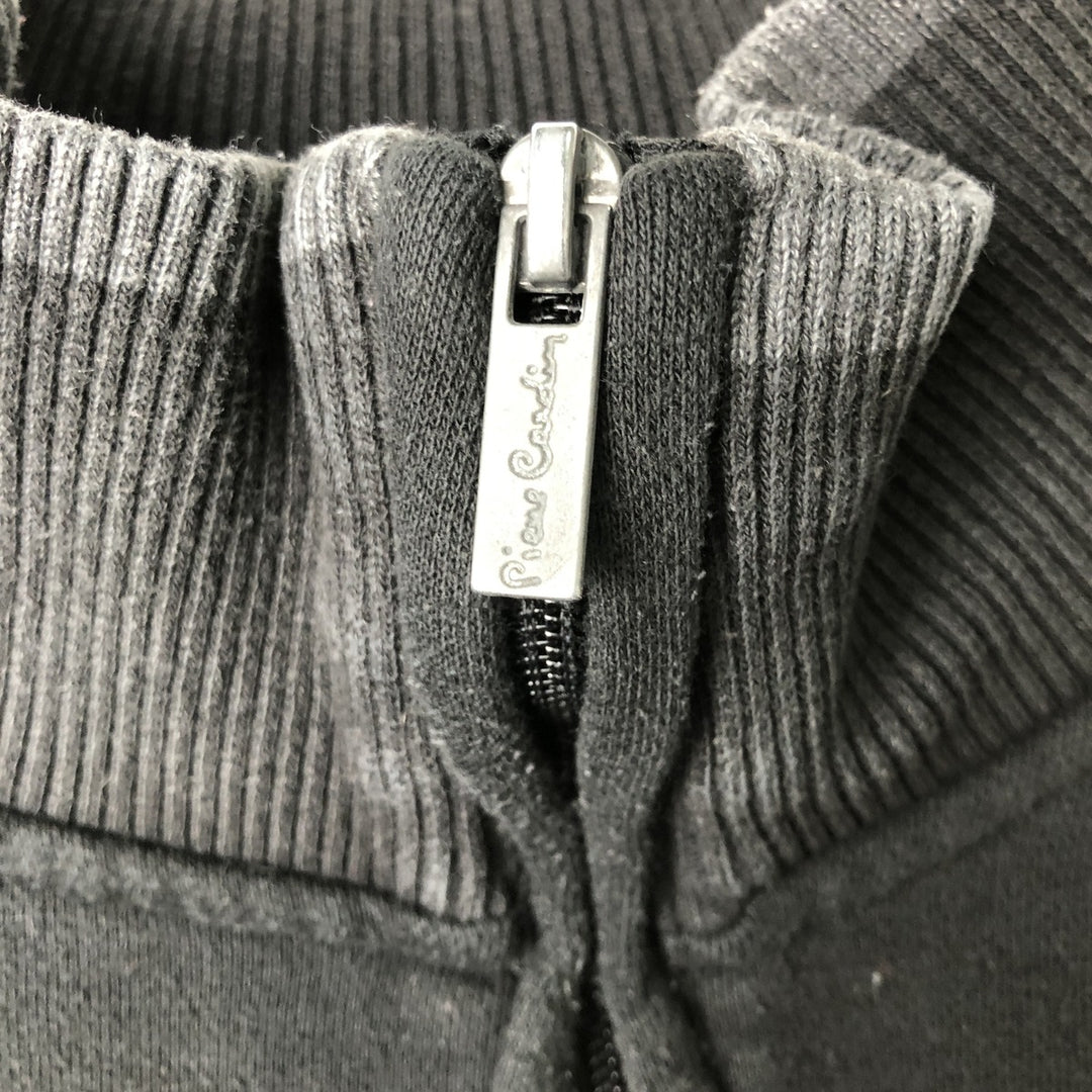 Pierre Cardin Half-Zip Sweatshirt (Men's Size L) polyester black type Vintage Second Hand