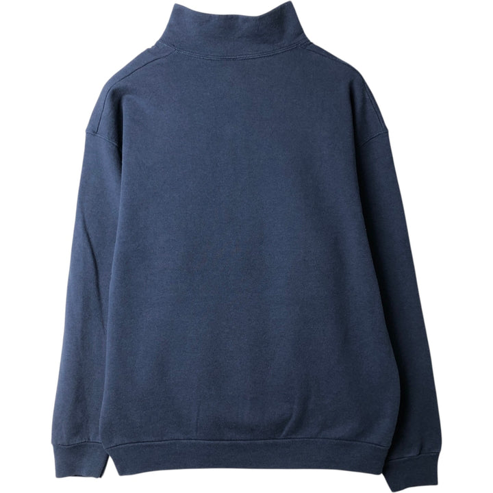 SCREEN STARS SWEATS Half-Zip Sweatshirt (Men's Size XL) cotton navy blue type Vintage Second Hand