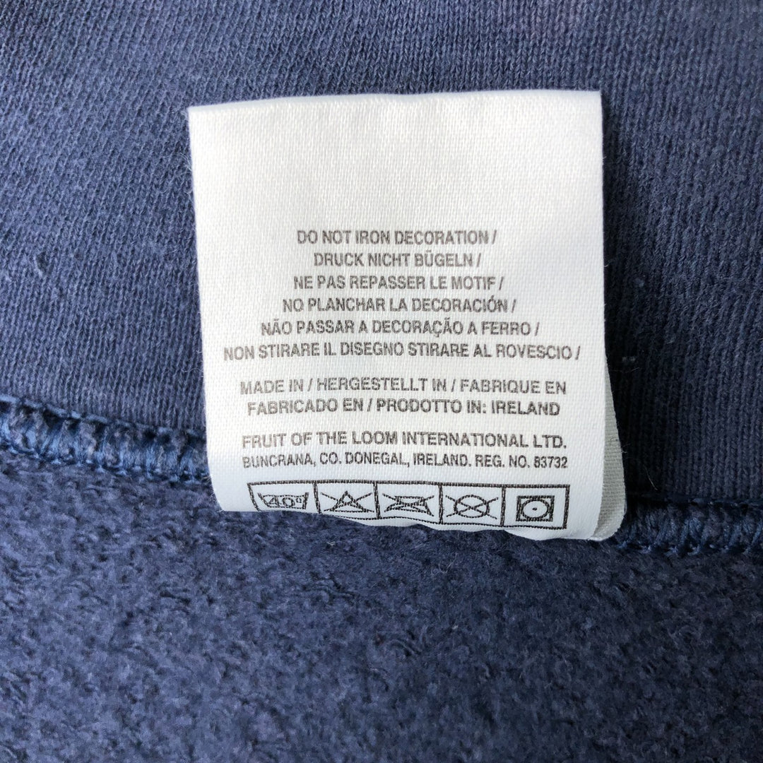 SCREEN STARS SWEATS Half-Zip Sweatshirt (Men's Size XL) cotton navy blue type Vintage Second Hand