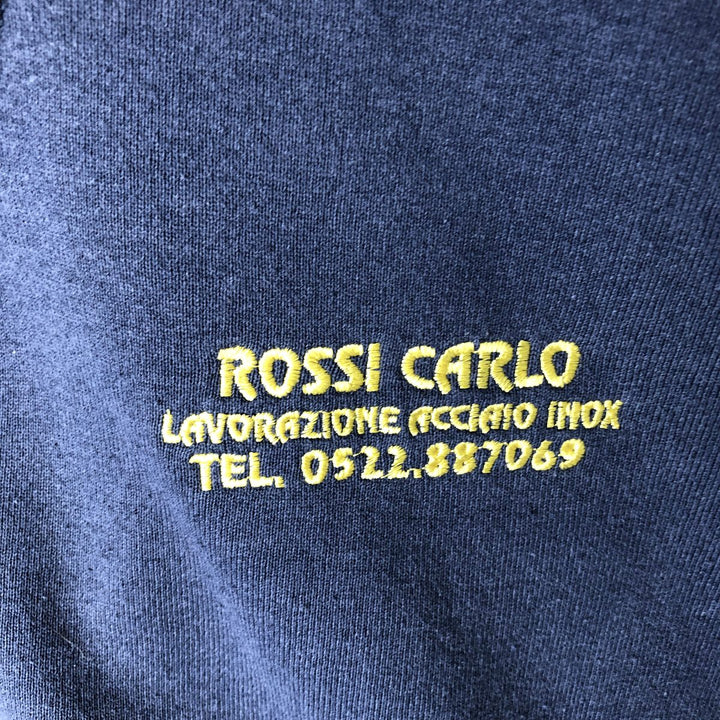 SCREEN STARS SWEATS Half-Zip Sweatshirt (Men's Size XL) cotton navy blue type Vintage Second Hand
