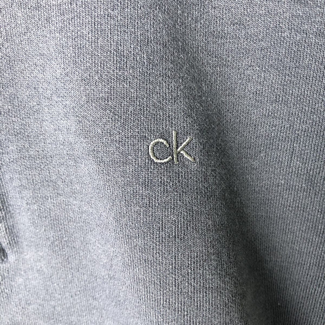 Calvin Klein The Classic Quarter-Zip Half-Zip Sweatshirt (Men's Size M) cotton navy blue type Vintage Second Hand