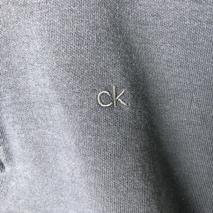 Calvin Klein The Classic Quarter-Zip Half-Zip Sweatshirt (Men's Size M) cotton navy blue type Vintage Second Hand