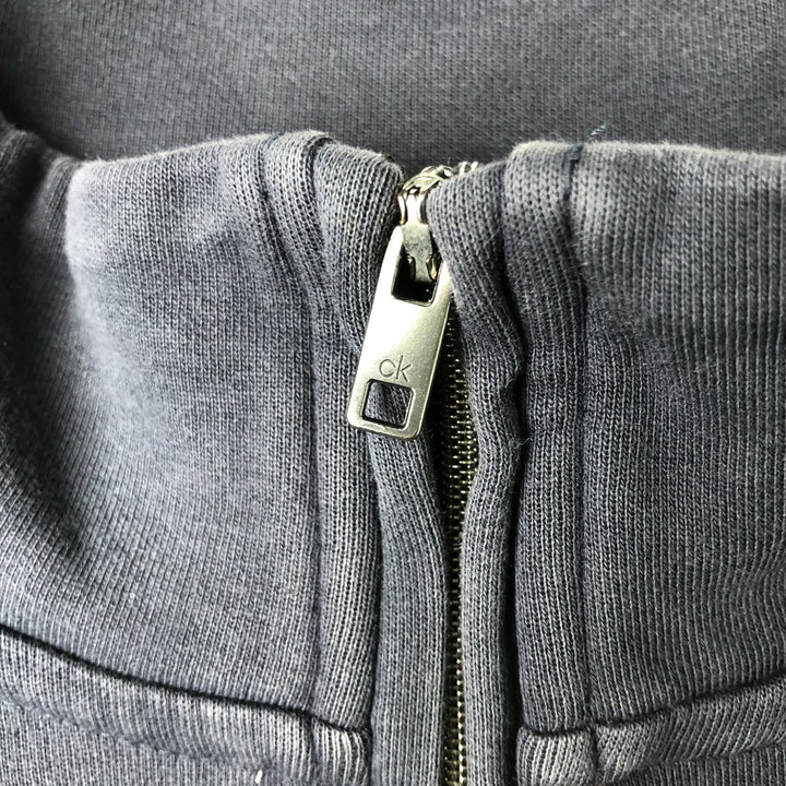 Calvin Klein The Classic Quarter-Zip Half-Zip Sweatshirt (Men's Size M) cotton navy blue type Vintage Second Hand