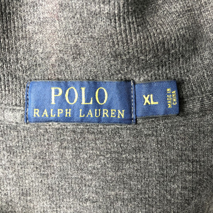 Ralph Lauren POLO RALPH LAUREN Rib-knit Half-Zip Sweatshirt, Men's Size XL (approx.) cotton gray type Vintage Second Hand