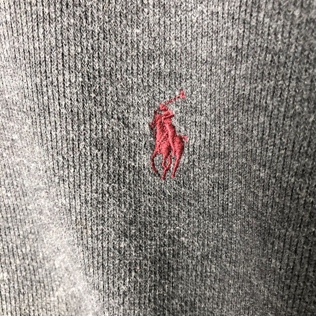 Ralph Lauren POLO RALPH LAUREN Rib-knit Half-Zip Sweatshirt, Men's Size XL (approx.) cotton gray type Vintage Second Hand