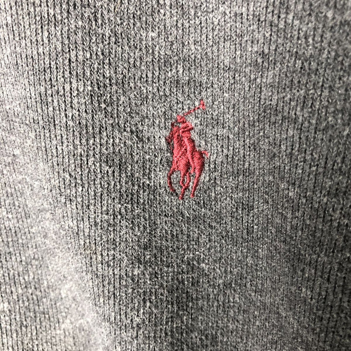Ralph Lauren POLO RALPH LAUREN Rib-knit Half-Zip Sweatshirt, Men's Size XL (approx.) cotton gray type Vintage Second Hand