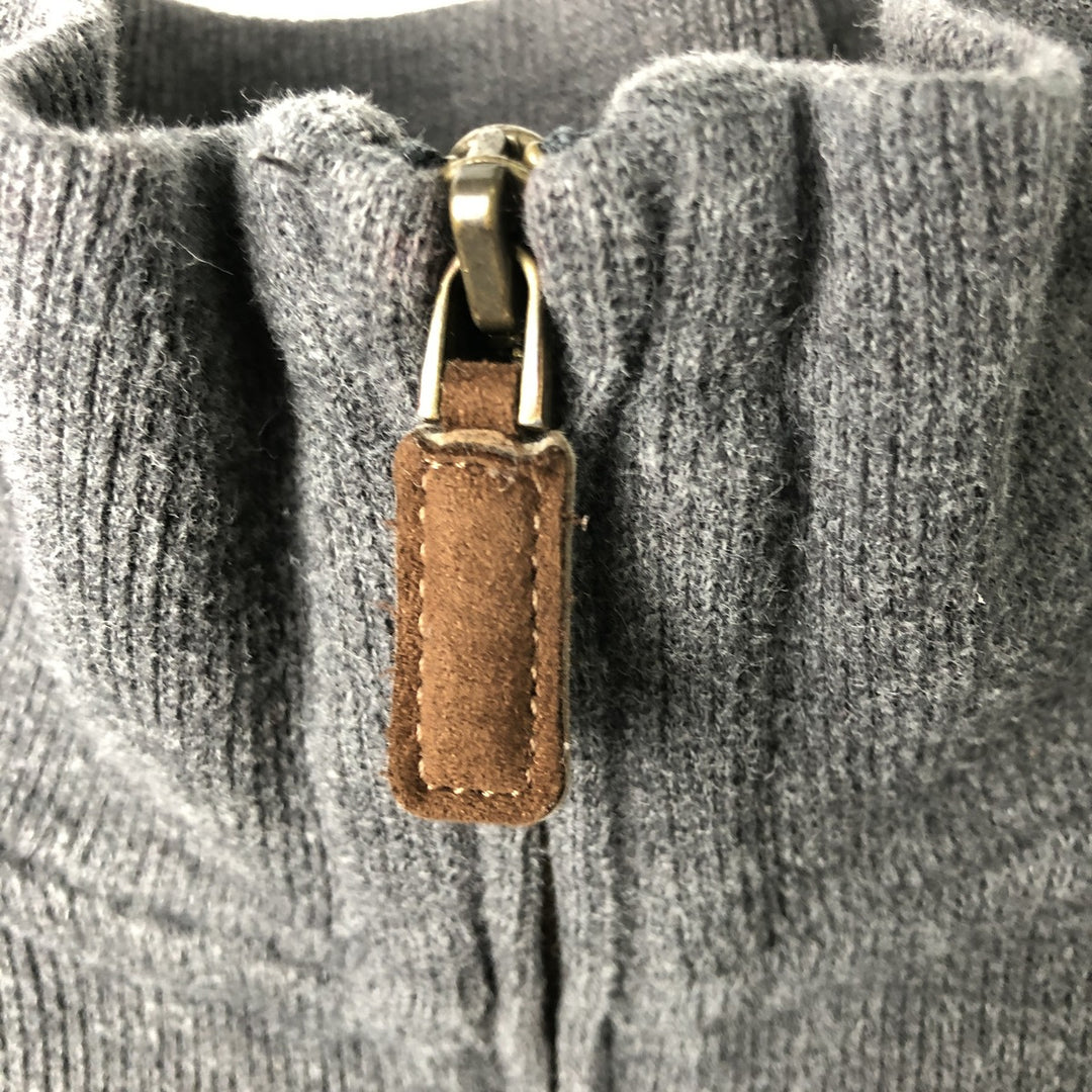 Ralph Lauren POLO RALPH LAUREN Rib-knit Half-Zip Sweatshirt, Men's Size XL (approx.) cotton gray type Vintage Second Hand