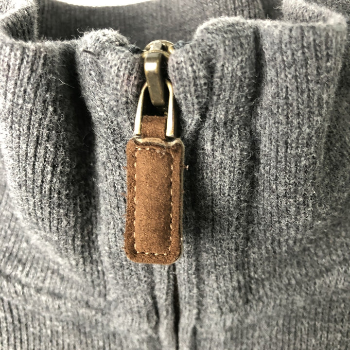 Ralph Lauren POLO RALPH LAUREN Rib-knit Half-Zip Sweatshirt, Men's Size XL (approx.) cotton gray type Vintage Second Hand