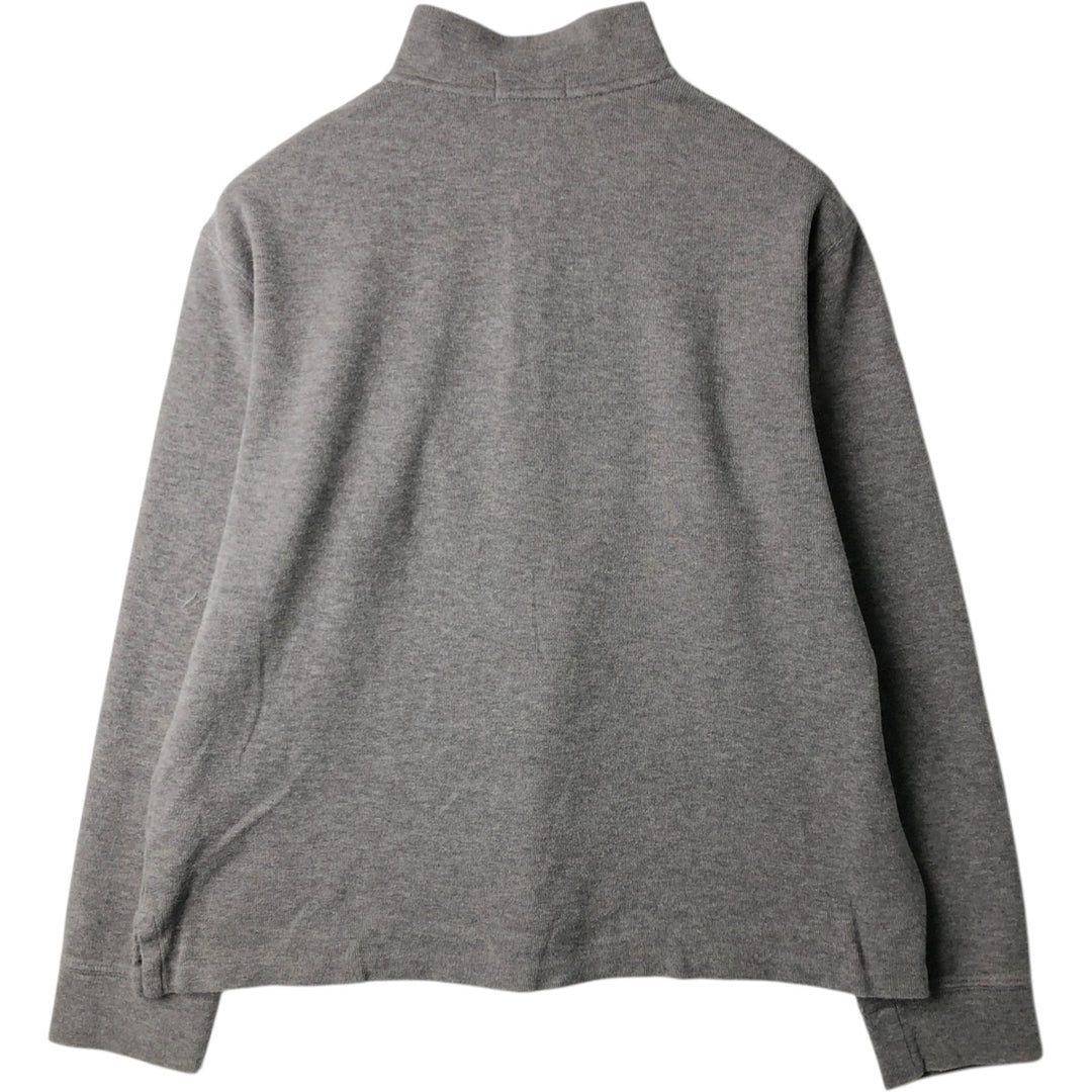 Ralph Lauren POLO RALPH LAUREN ribbed half-zip sweatshirt, men's M size cotton gray type Vintage Second Hand