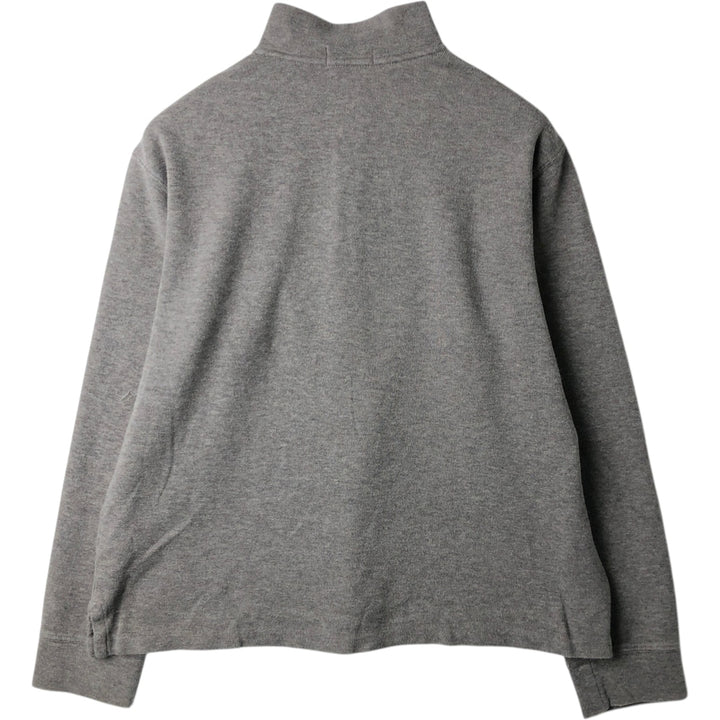 Ralph Lauren POLO RALPH LAUREN ribbed half-zip sweatshirt, men's M size cotton gray type Vintage Second Hand