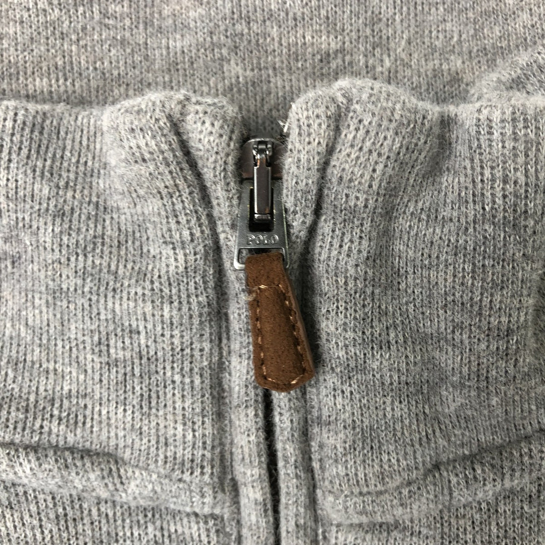 Ralph Lauren POLO RALPH LAUREN ribbed half-zip sweatshirt, men's M size cotton gray type Vintage Second Hand