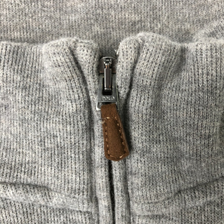 Ralph Lauren POLO RALPH LAUREN ribbed half-zip sweatshirt, men's M size cotton gray type Vintage Second Hand