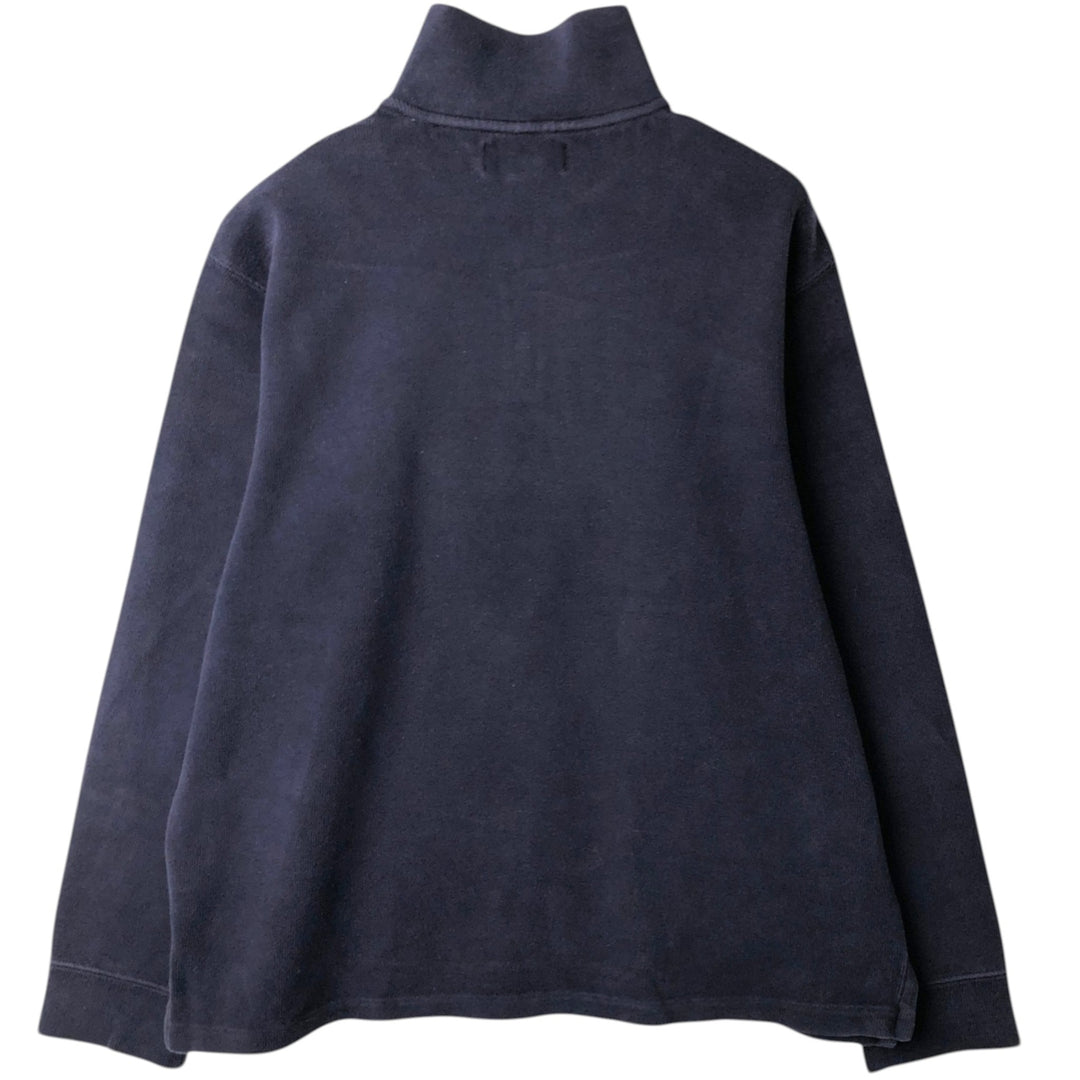 Ralph Lauren POLO by Ralph Lauren Rib-Knit Half-Zip Sweatshirt (Men's Size L) cotton navy blue type Vintage Second Hand