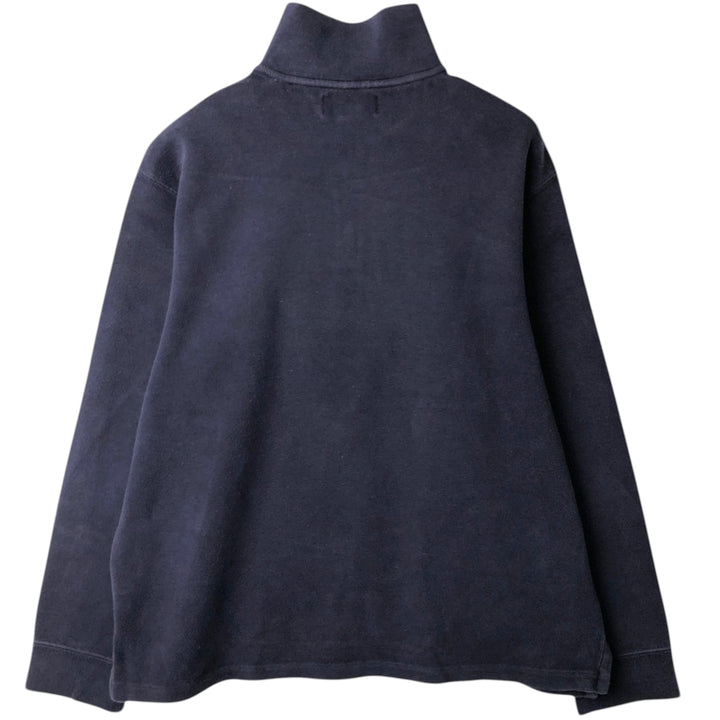 Ralph Lauren POLO by Ralph Lauren Rib-Knit Half-Zip Sweatshirt (Men's Size L) cotton navy blue type Vintage Second Hand