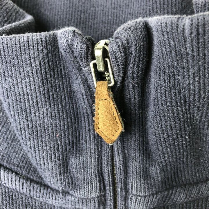 Ralph Lauren POLO by Ralph Lauren Rib-Knit Half-Zip Sweatshirt (Men's Size L) cotton navy blue type Vintage Second Hand
