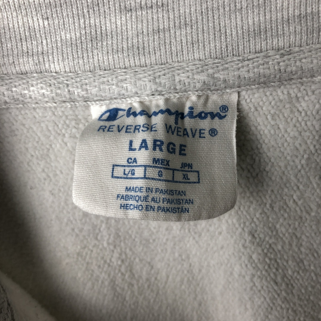 Champion Reverse Weave Half-Zip Sweatshirt, Men's Size L cotton gray type Vintage Second Hand