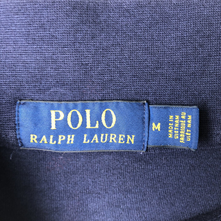 Ralph Lauren POLO RALPH LAUREN Half-zip sweatshirt, men's M size cotton navy blue type Vintage Second Hand