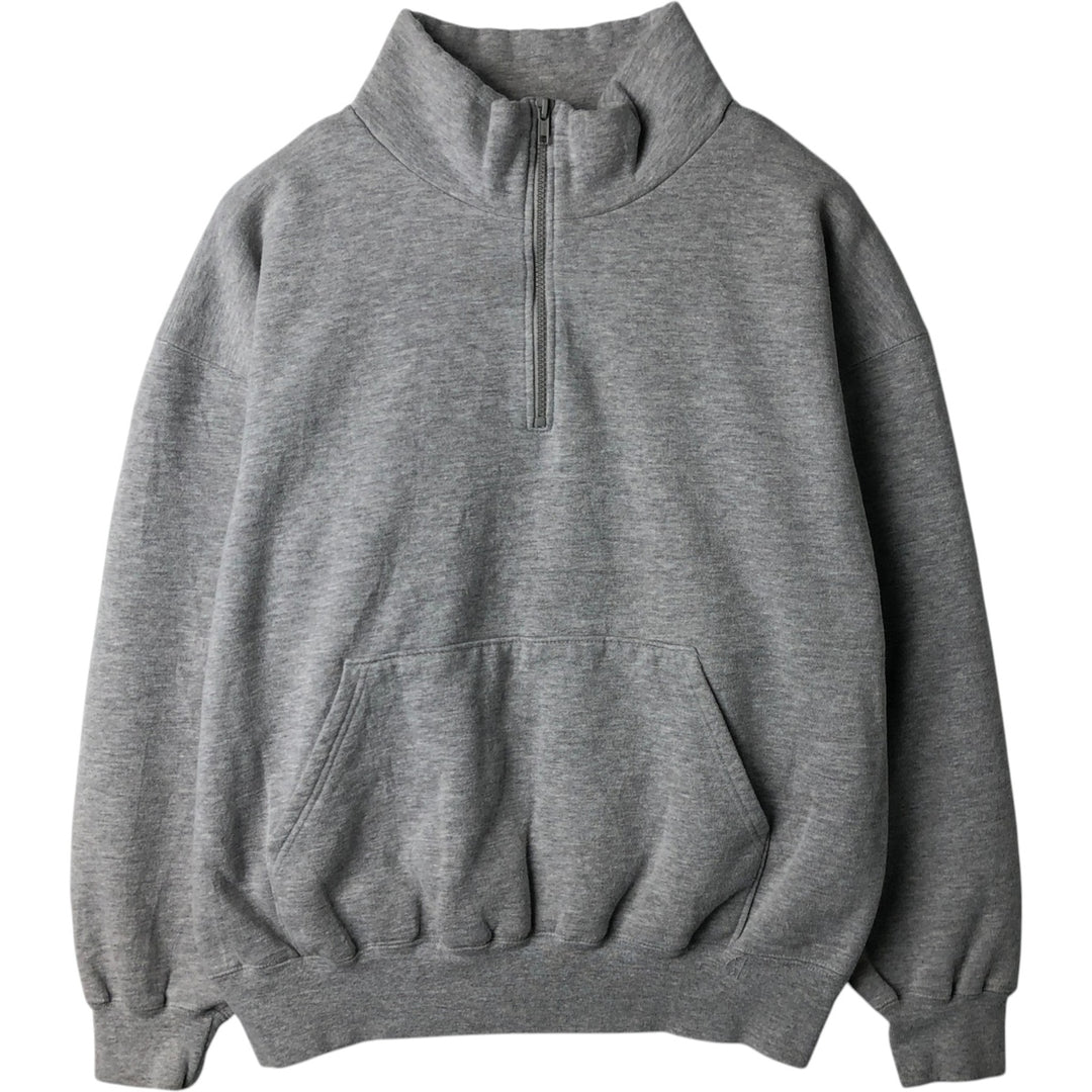 St. John's Bay Half-Zip Sweatshirt (Men's Size L) cotton gray type Vintage Second Hand