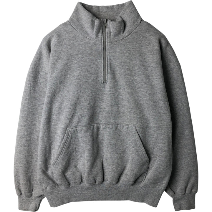 St. John's Bay Half-Zip Sweatshirt (Men's Size L) cotton gray type Vintage Second Hand