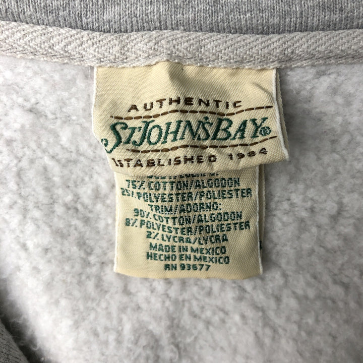 St. John's Bay Half-Zip Sweatshirt (Men's Size L) cotton gray type Vintage Second Hand