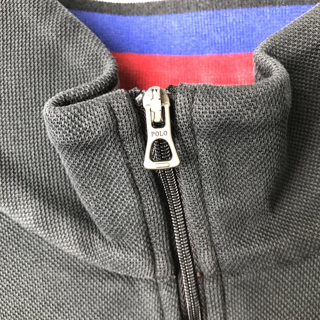 Ralph Lauren pique half-zip sweatshirt, men's size L (approx.) cotton black type Vintage Second Hand