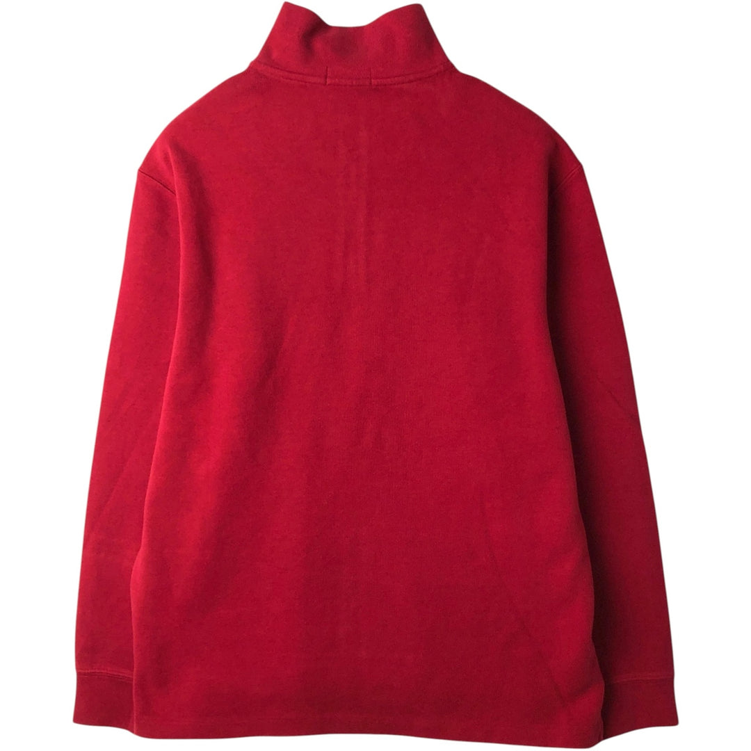 Ralph Lauren POLO RALPH LAUREN ribbed half-zip sweatshirt, men's size L cotton red type Vintage Second Hand