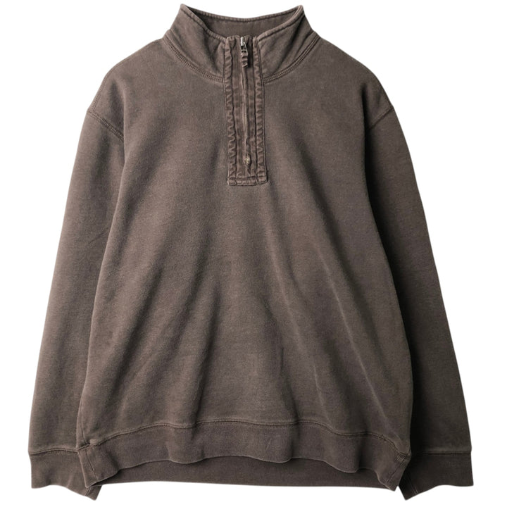 Eddie Bauer Half-Zip Sweatshirt (Men's Size L) cotton brown type Vintage Second Hand