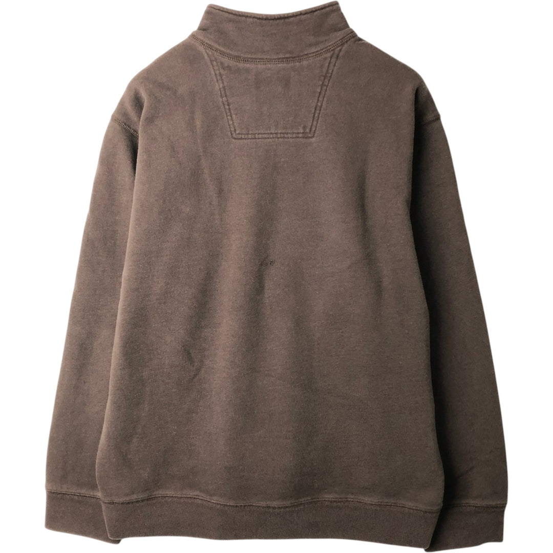 Eddie Bauer Half-Zip Sweatshirt (Men's Size L) cotton brown type Vintage Second Hand