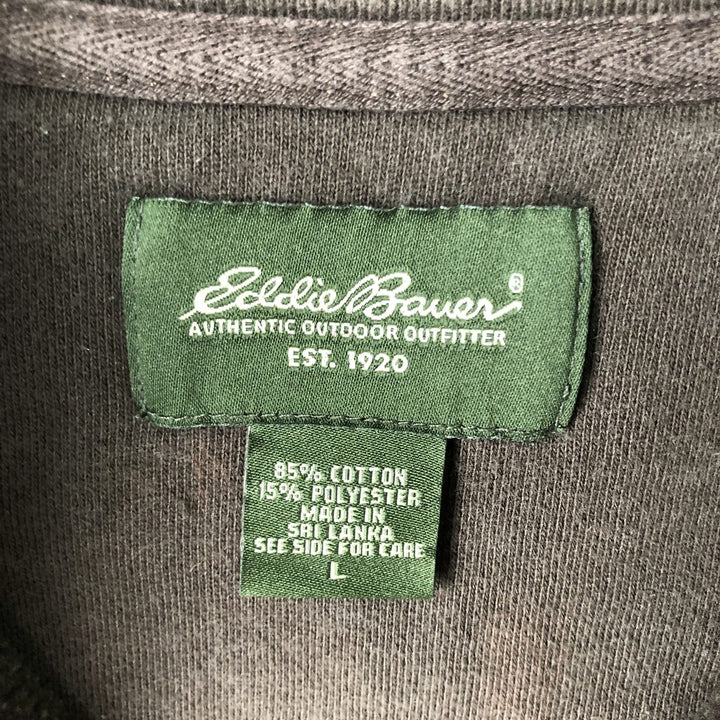 Eddie Bauer Half-Zip Sweatshirt (Men's Size L) cotton brown type Vintage Second Hand