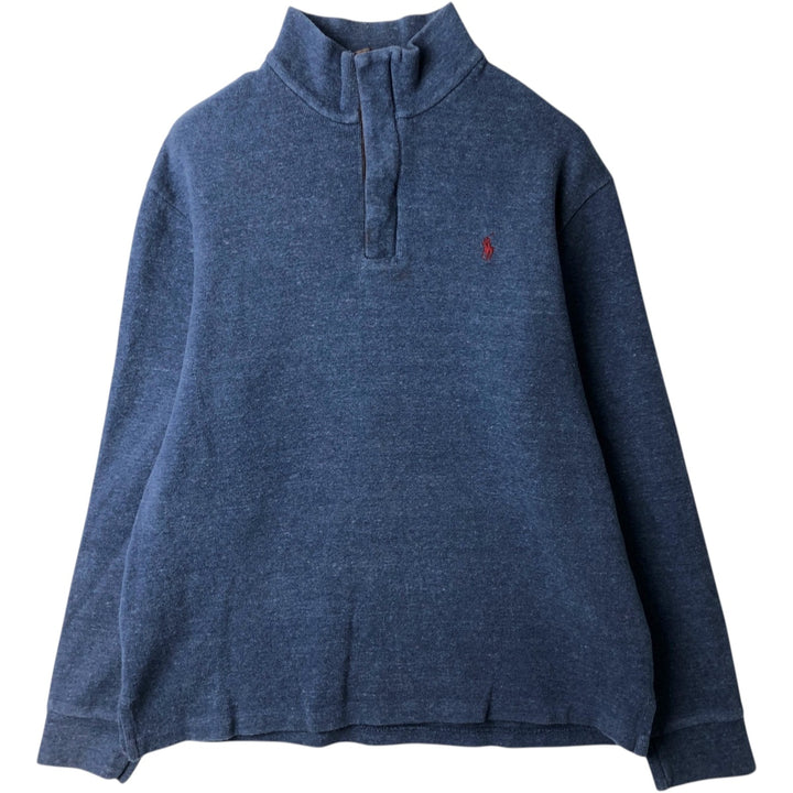 Ralph Lauren POLO RALPH LAUREN Half-zip sweatshirt, sweatshirt, men's size L cotton blue type Vintage Second Hand