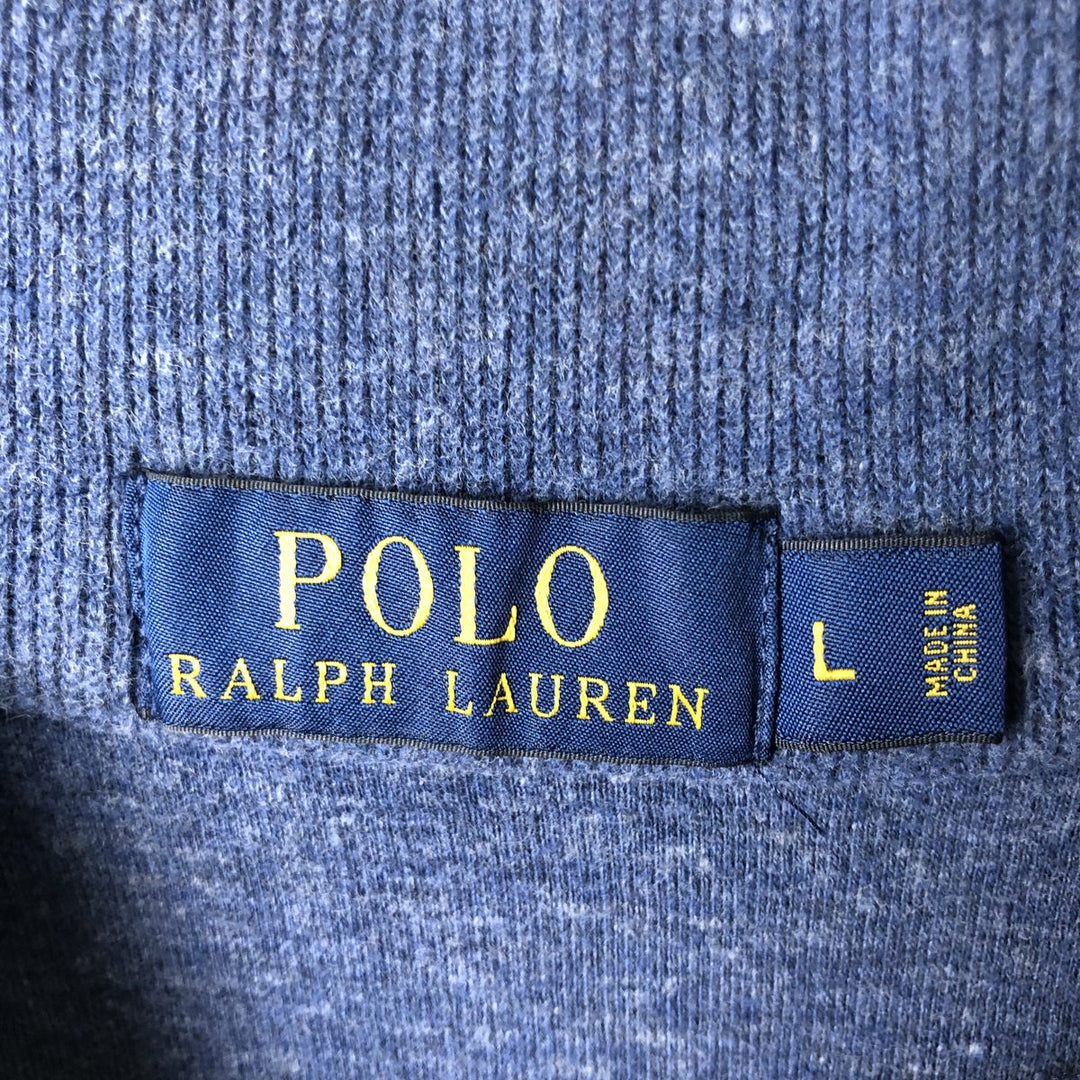 Ralph Lauren POLO RALPH LAUREN Half-zip sweatshirt, sweatshirt, men's size L cotton blue type Vintage Second Hand