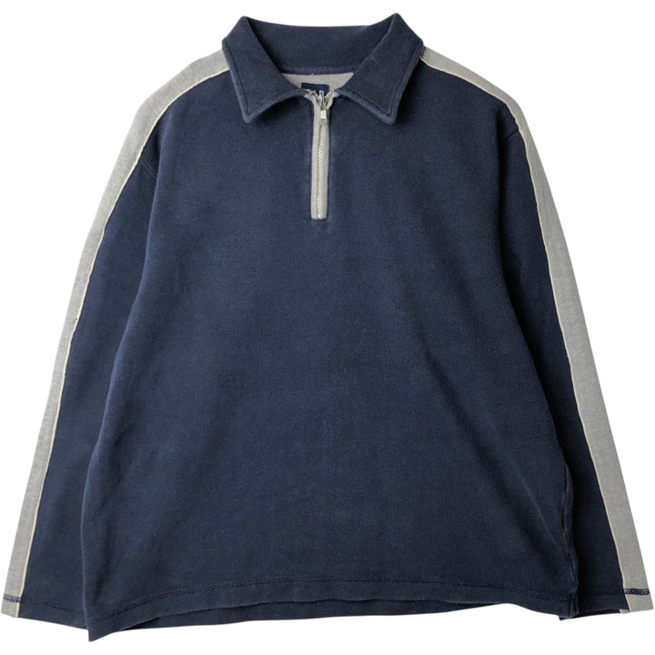 90'S GAP Old Gap Rib-Knit Half-Zip Sweatshirt, Men's Size M (Equivalent), Vintage cotton navy blue type Vintage Second Hand