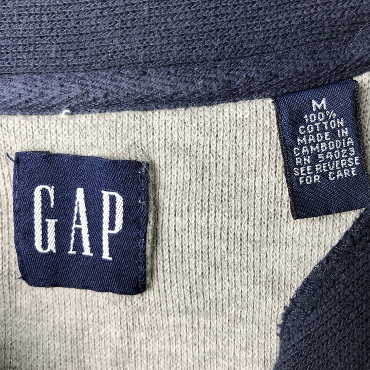 90'S GAP Old Gap Rib-Knit Half-Zip Sweatshirt, Men's Size M (Equivalent), Vintage cotton navy blue type Vintage Second Hand