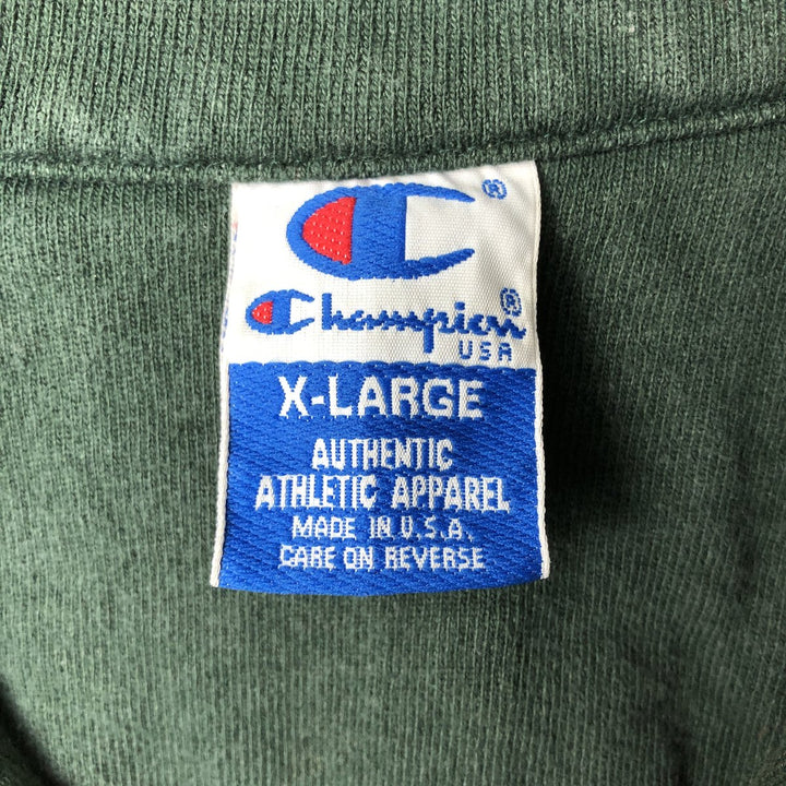 Champion Authentic Half-Zip Sweatshirt, Made in USA, Men's Size XL (approx.) cotton navy blue type Vintage Second Hand