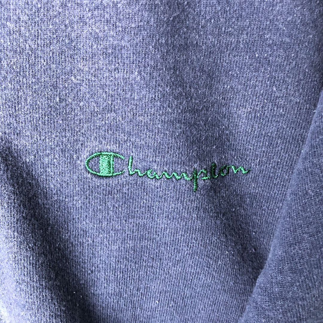Champion Authentic Half-Zip Sweatshirt, Made in USA, Men's Size XL (approx.) cotton navy blue type Vintage Second Hand