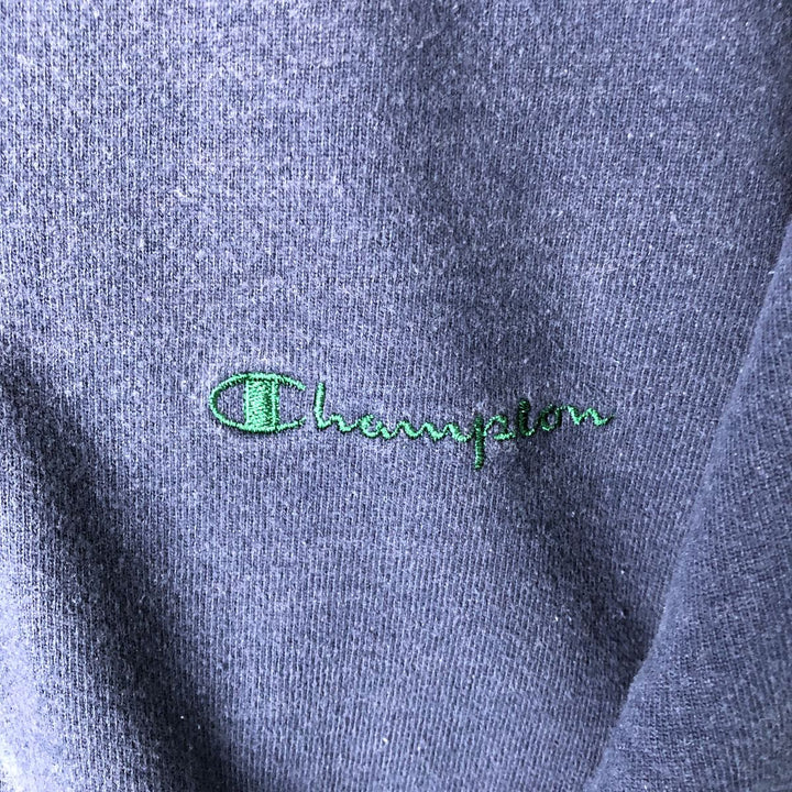 Champion Authentic Half-Zip Sweatshirt, Made in USA, Men's Size XL (approx.) cotton navy blue type Vintage Second Hand