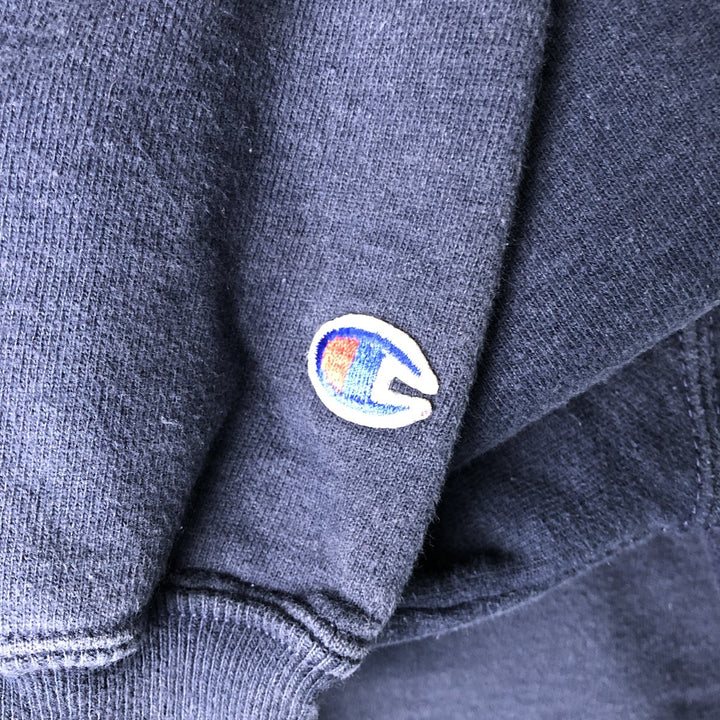 Champion Authentic Half-Zip Sweatshirt, Made in USA, Men's Size XL (approx.) cotton navy blue type Vintage Second Hand