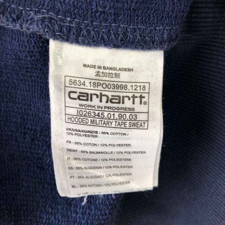 Carhartt WORK IN PROGRESS Sweat Pullover Hoodie, Men's Size L (approx.) cotton navy blue type Vintage Second Hand