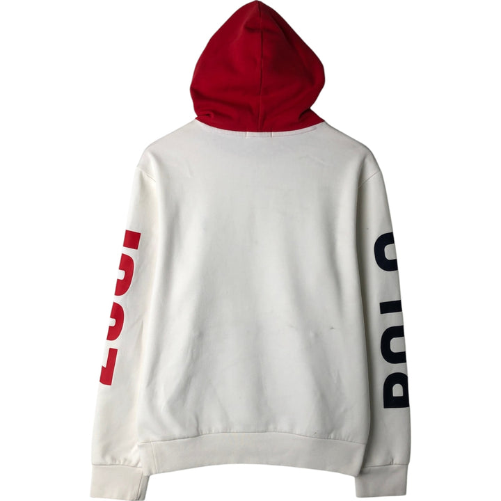 Ralph Lauren POLO RALPH LAUREN Tricolor Sweatshirt Pullover Hoodie, Men's Size M (approx.) unclear white type Vintage Second Hand