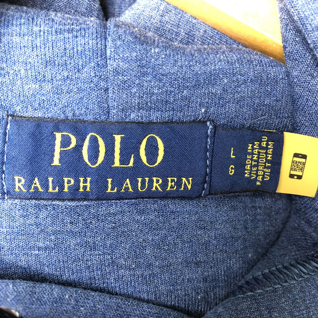 Ralph Lauren POLO RALPH LAUREN One-Point Sweatshirt Pullover Hoodie, Men's Size L (approx.) polyester blue type Vintage Second Hand