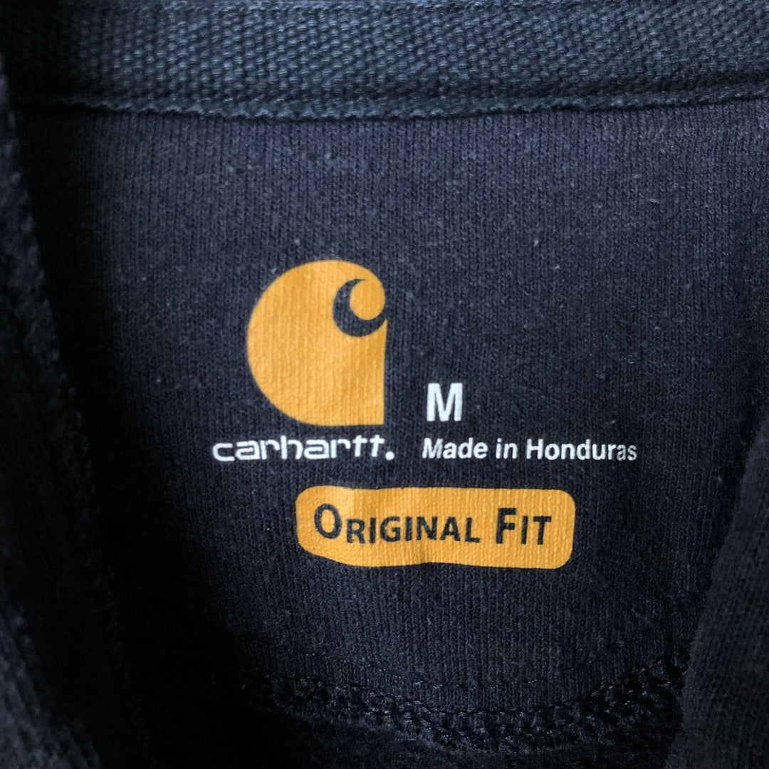 Carhartt ORIGINAL FIT sweatshirt half zip hoodie, men's size M cotton navy blue type Vintage Second Hand