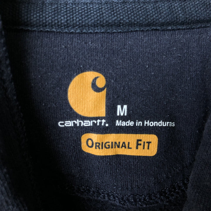 Carhartt ORIGINAL FIT sweatshirt half zip hoodie, men's size M cotton navy blue type Vintage Second Hand