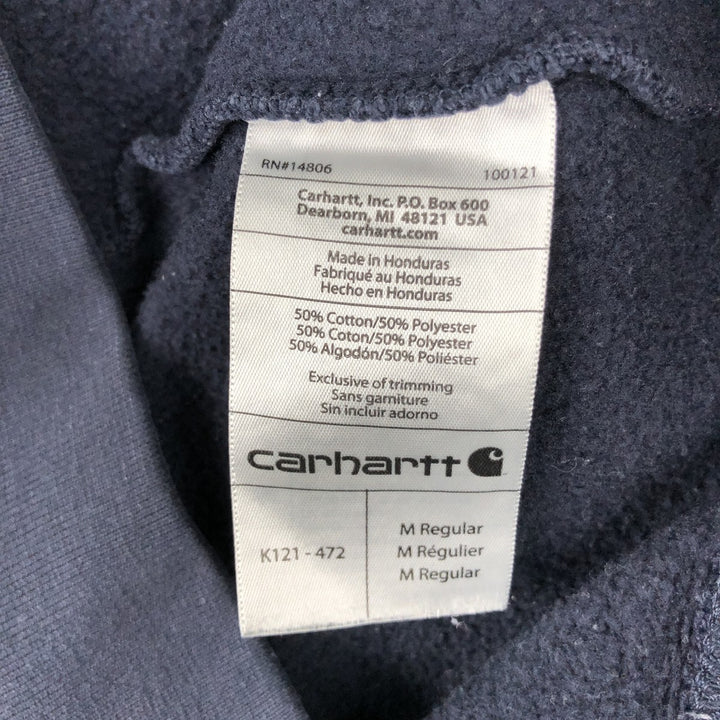 Carhartt ORIGINAL FIT sweatshirt half zip hoodie, men's size M cotton navy blue type Vintage Second Hand
